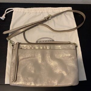 Fossil Sydney crossbody bag metallic gold leather